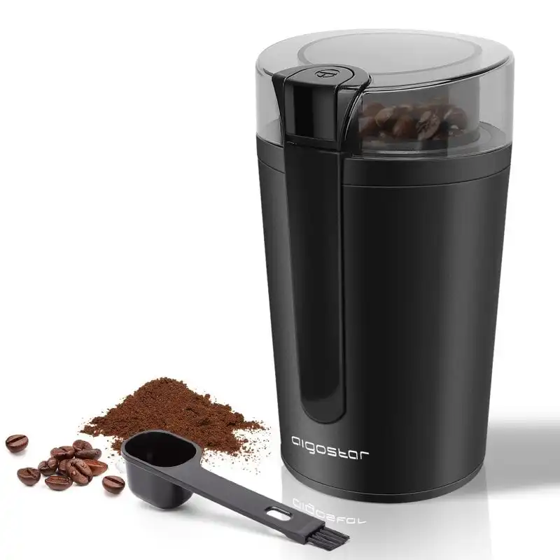 Aigostar Natural Molinillo de Café Eléctrico Capacidad 60gr 200W Negro