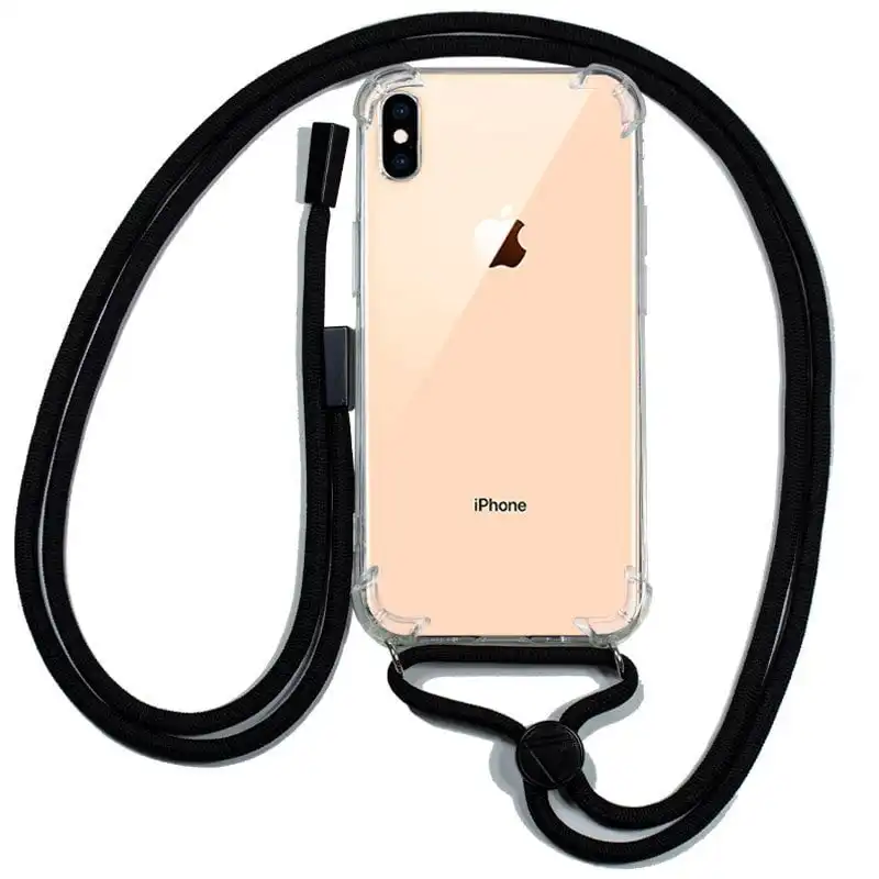 Cool Funda Transparente con Cordón Liso para iPhone XS Max