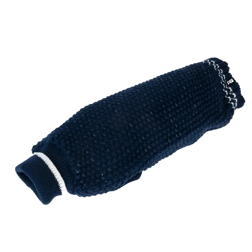 Jersey TIAKI Reflective Knit, azul oscuro para perros - aprox. 45 cm de largo de espalda