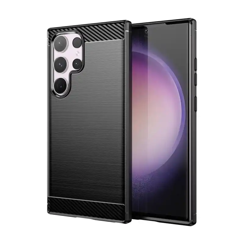 Max Power Digital Funda Fibra De Carbono Para Móvil Samsung Galaxy S24 Ultra Antigolpes Silicona Negra