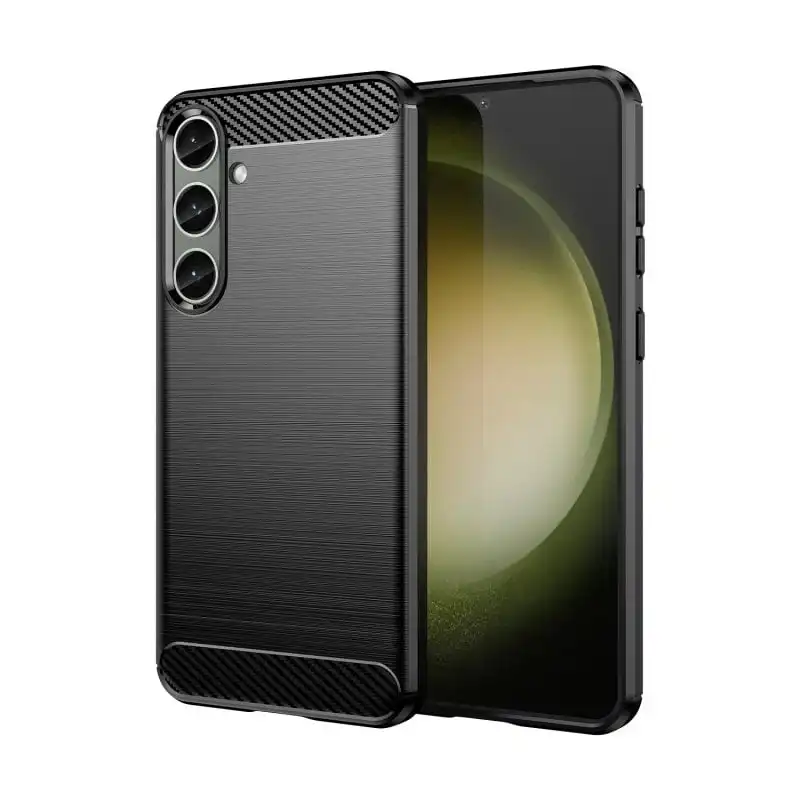 Max Power Digital Funda Fibra De Carbono Para Móvil Samsung Galaxy S24 Plus Antigolpes Silicona Negra