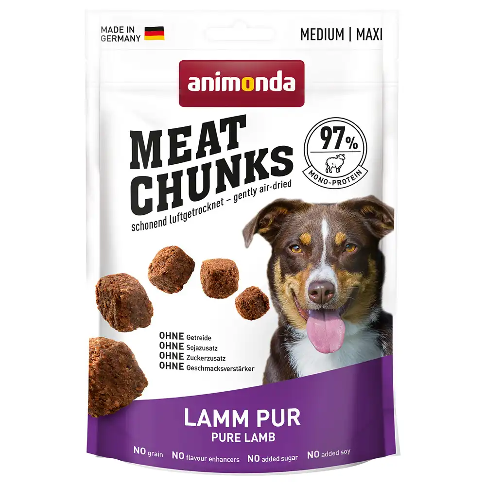 Animonda Meat Chunks Medium / Maxi snacks para perros - Cordero puro (80 g)