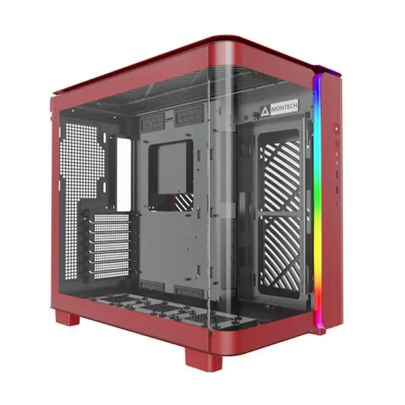 Montech KING 95 Cristal Templado USB 3.2 Rojo