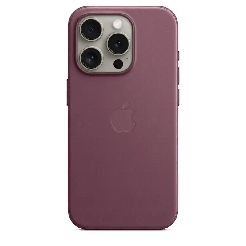 Apple Funda de Trenzado Fino con MagSafe Rojo Mora para iPhone 15 Pro