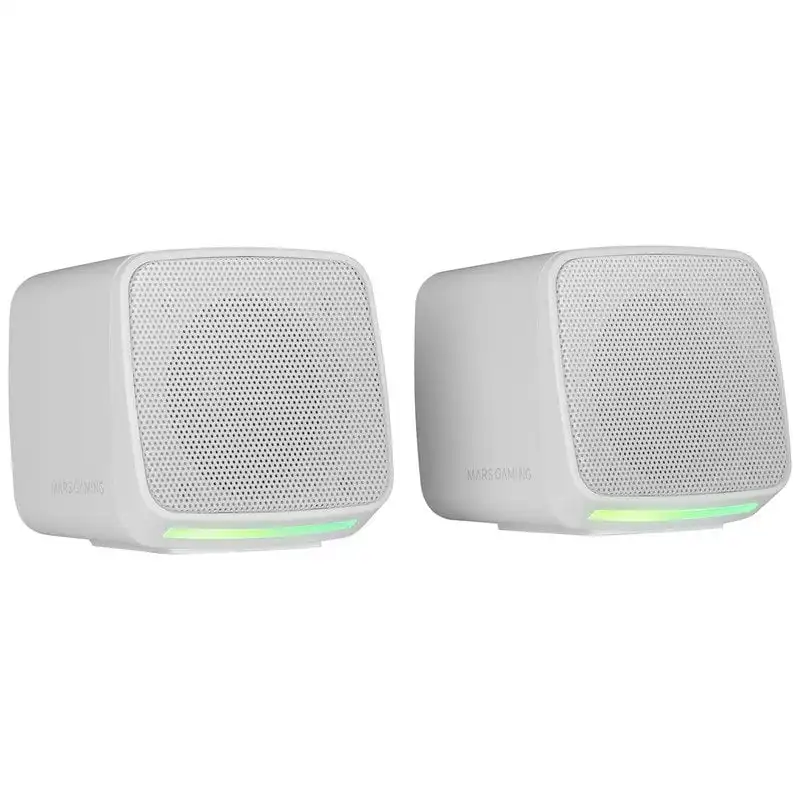 Mars Gaming MS-PRO Altavoces RGB Flow con Caja de Control 10W Blanco