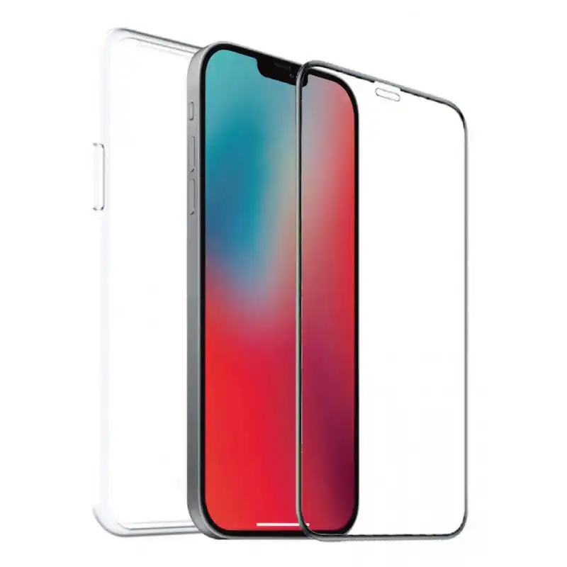 Muvit Pack Funda Cristal Soft Transparente + Cristal Templado para Apple iPhone 12 Mini