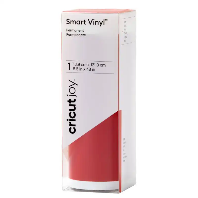 Cricut Smart Vinyl Vinilo de Transferencia Térmica Permanente Rojo Mate