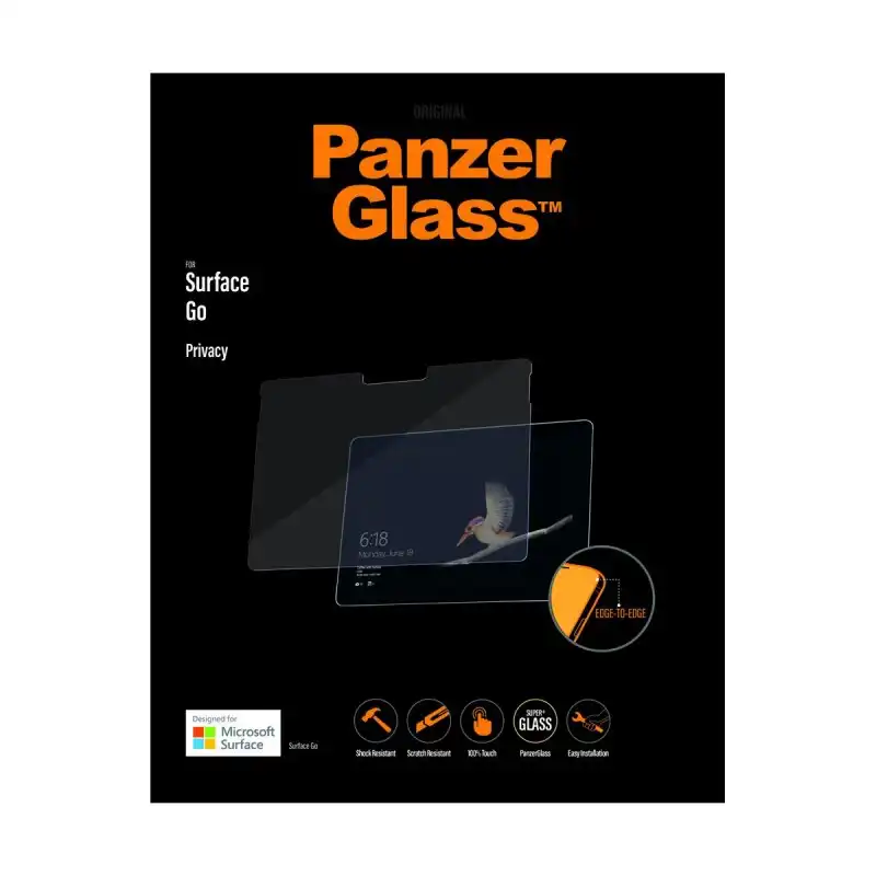 PanzerGlass Protector de Pantalla de Cristal Templado Privacy para Microsoft Surface Go/Go 2