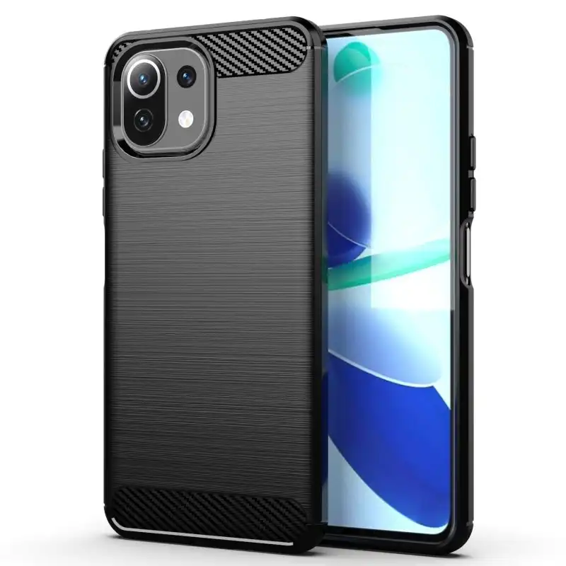 Max Power Digital Funda Fibra Carbono Xiaomi Mi 11 Lite / Mi 11 Lite 5g Ne Antigolpes Silicona Negra