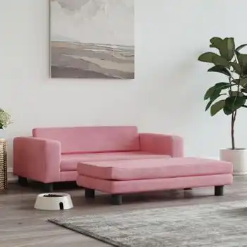 Cama Para Perros Con Extensión Terciopelo Rosa 100x50x30 Cm