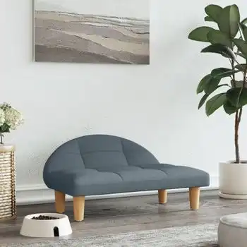Cama Para Perros De Tela Gris Oscuro 70x52x30 Cm
