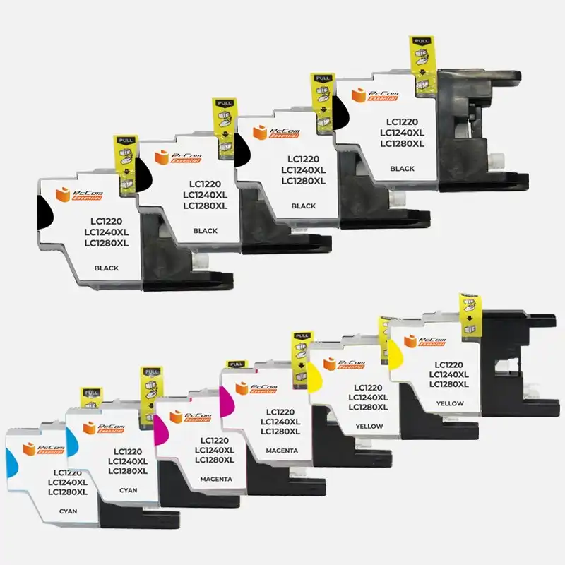 Pccom Essential Brother Lc1240xl/lc1220xl/lc1280xl Cartucho Tinta Compatible Negro/cian/magenta/amarillo Pack 10