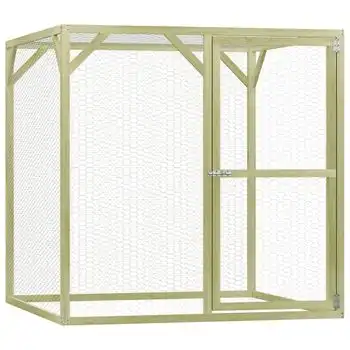 Jaula Gallinero Madera Impregnada Pino Y Acero 1,5x1,5x1,5 M Vidaxl