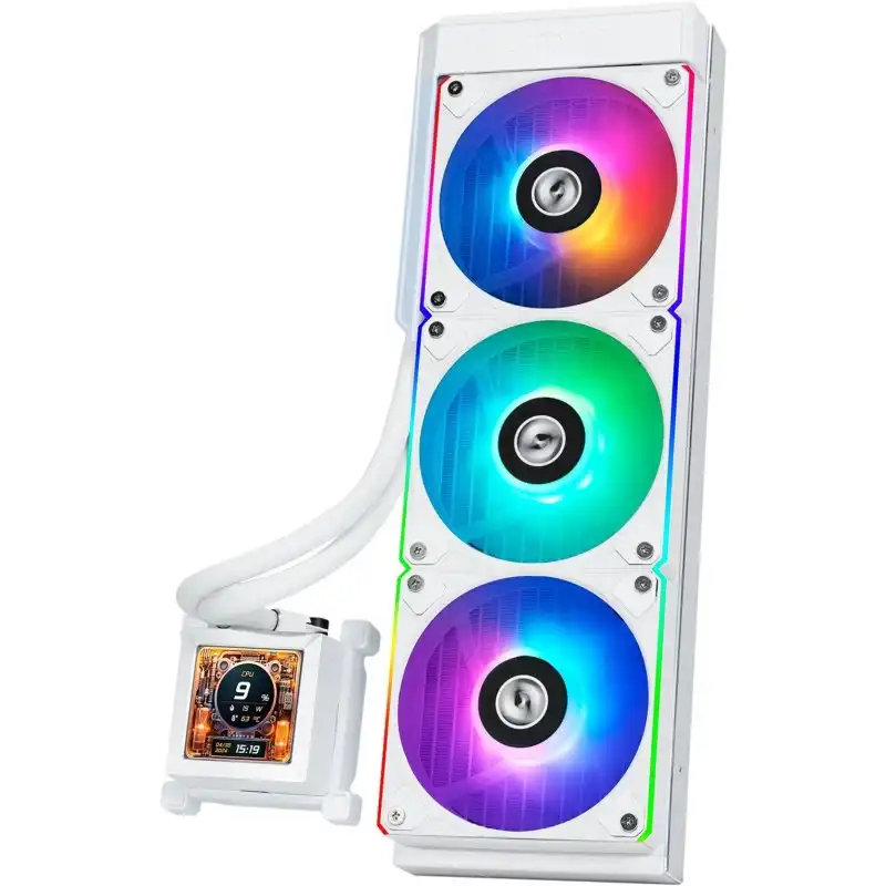 Lian-Li HydroShift LCD 360R Kit Refrigeración Líquida ARGB 360mm con Pantalla LCD IPS 2.88" Blanca