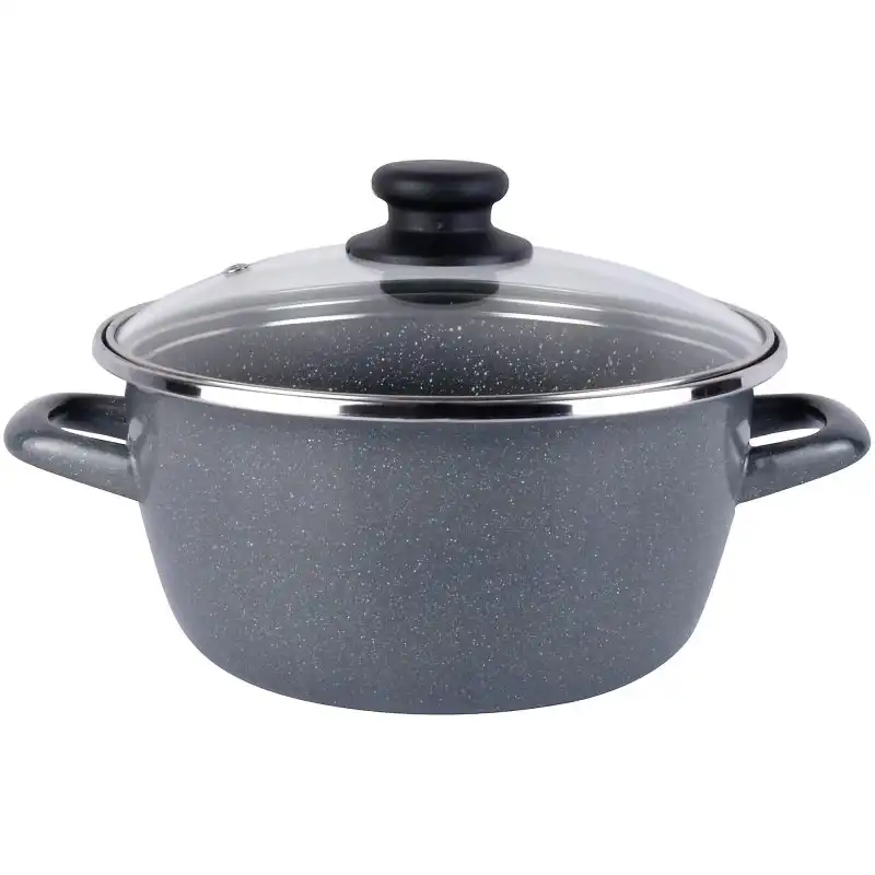Magefesa K2 Granasso Cacerola 28 Cm Con Tapa De Vidrio, Apata Para Inducción Y Lavavajillas Moteado