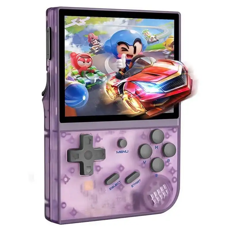 Anbernic RG35XX Consola de Juegos Portátil 64GB Púrpura Transparente