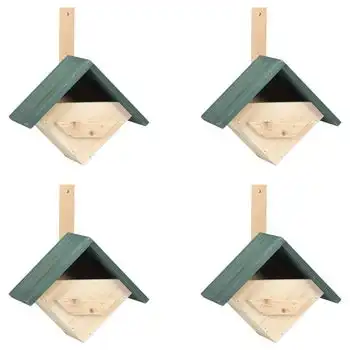 Casa Para Pájaros 4 Unidades Madera De Abeto 24x16x30 Cm Vidaxl