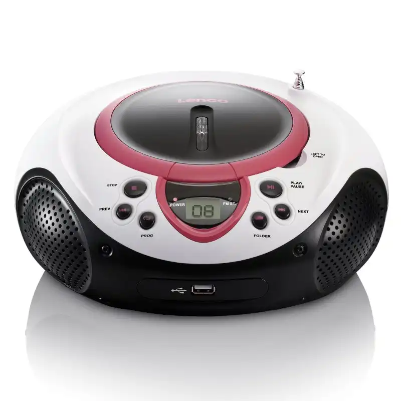 Lenco SCD-38 RadioCD USB Portátil Rosa