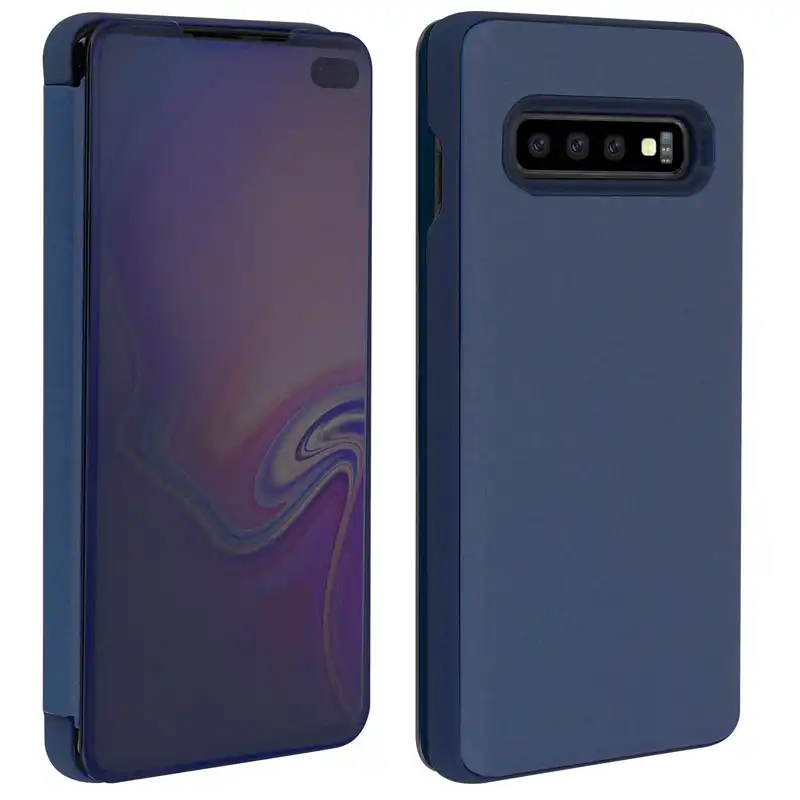 Avizar Funda Tapa Translúcida Efecto Espejo Azul Oscuro para Samsung Galaxy S10 Plus