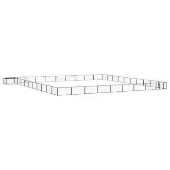 Jaula Perros 40 Paneles | Perrera Exterior Acero Recubierto Polvo Negro 100x50 Cm Cfw765842