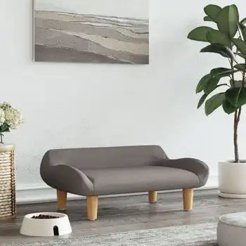 Cama Para Perros De Tela Gris Taupe 70x40x24 Cm