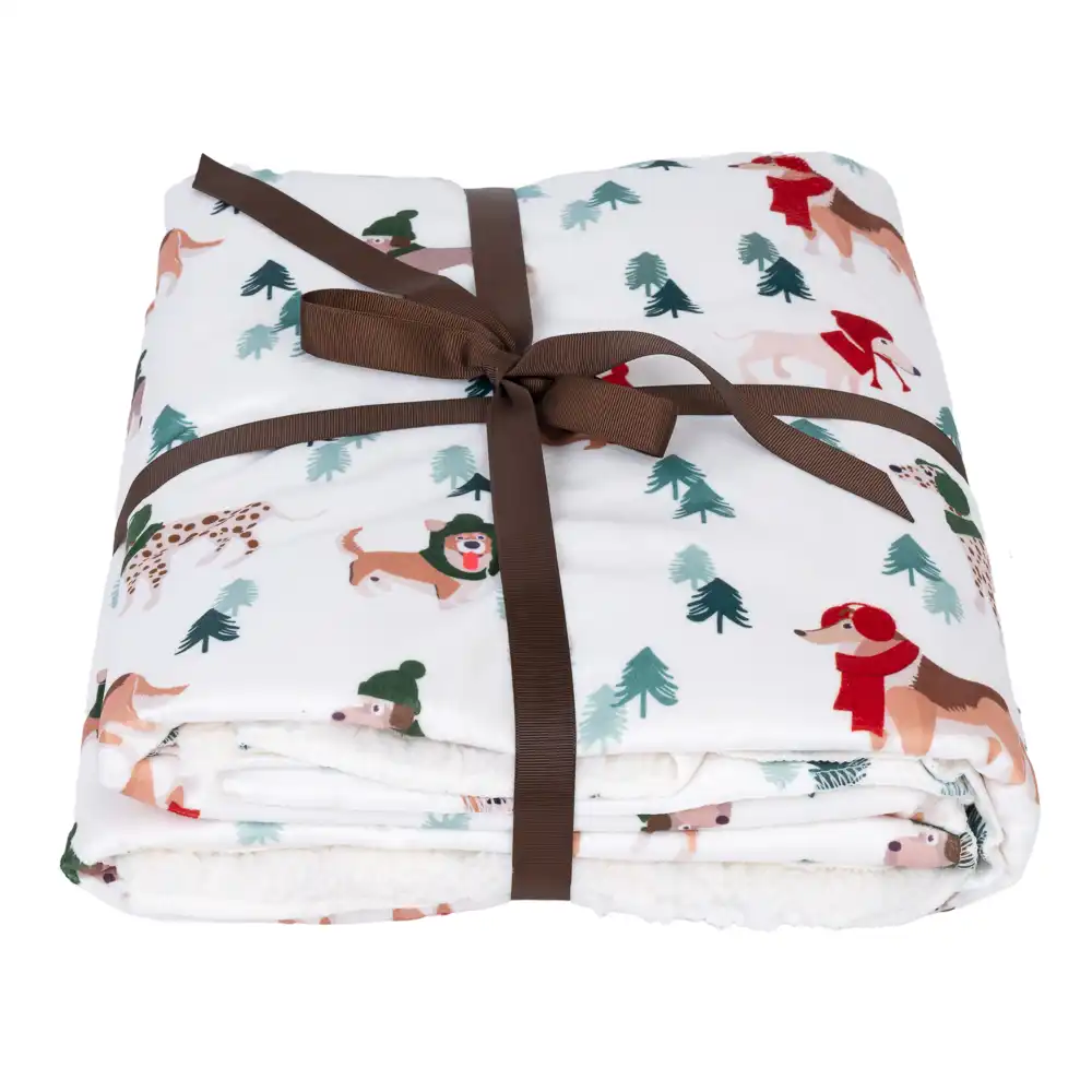 Manta TIAKI Funny Winter Dogs - 150 x 130 cm (L x An) - Manta para humanos