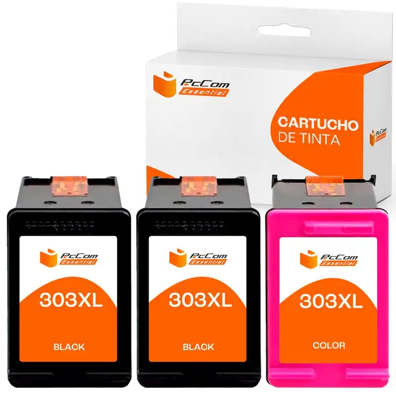 Pccom Essential HP 303XL Cartucho Tinta Compatible Negro/Tricolor Pack 3