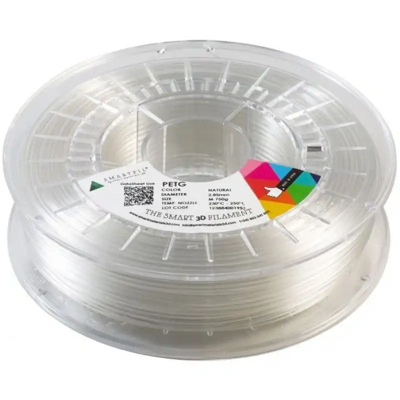 Smartfil PETG Filamento 3D Translúcido Brillante 2.85mm 750g Natural