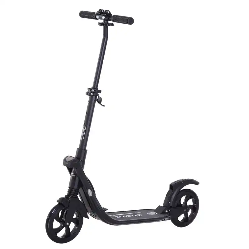 HomCom Patinete Plegable con Manillar Ajustable Negro