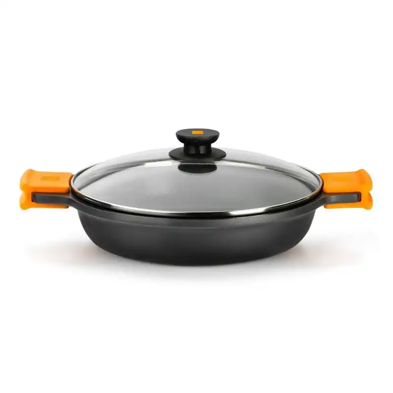 BRA Efficient Cacerola Baja con Tapa 36cm Aluminio Fundido