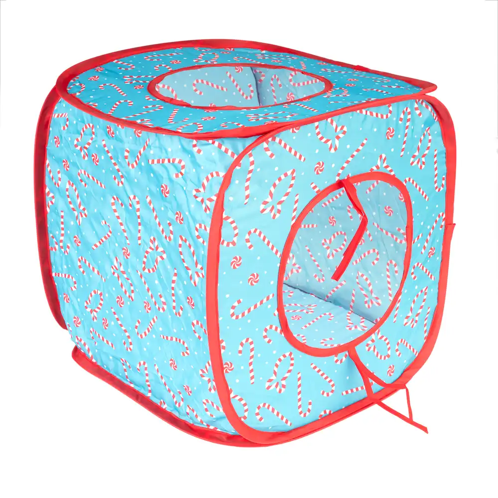 Cueva navideña con bastones de caramelo TIKAI juguete para gatos - 40 x 40 x 40 cm (L x An x Al)