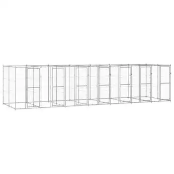 Perrera De Exterior | Jaula Para Perro | Parque Para Mascotas De Acero Galvanizado 16,94 M² Cfw783945