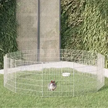 Recinto Animales Corral 12 Paneles Hierro Galvanizado 54x60 Cm