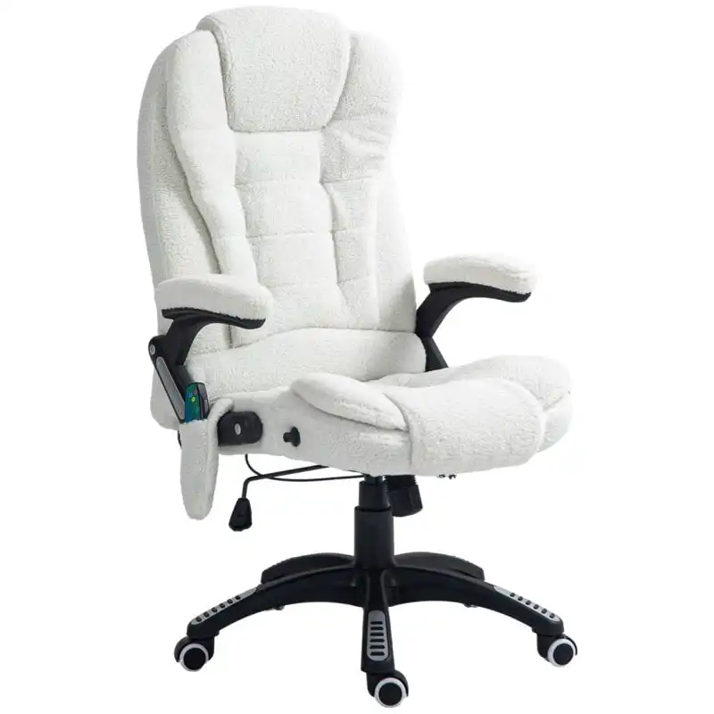 Vinsetto Silla De Masaje Con 6 Puntos De Masaje Función De Calefacción Blanco