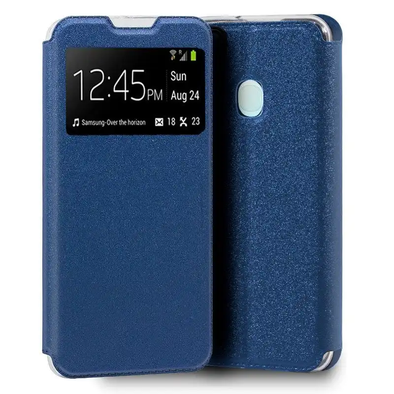 Cool Funda Flip Cover Liso Azul para Samsung Galaxy A21s A217