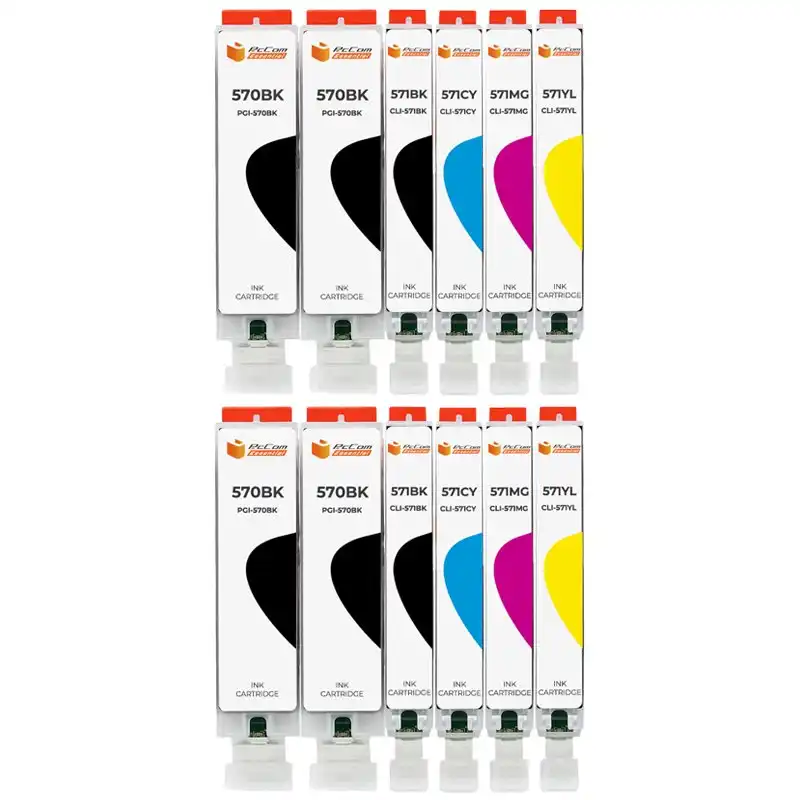 Pccom Essential Canon Pgi570xl/cli571xl Cartucho Tinta Compatible Negro/cian/magenta/amarillo Pack 12