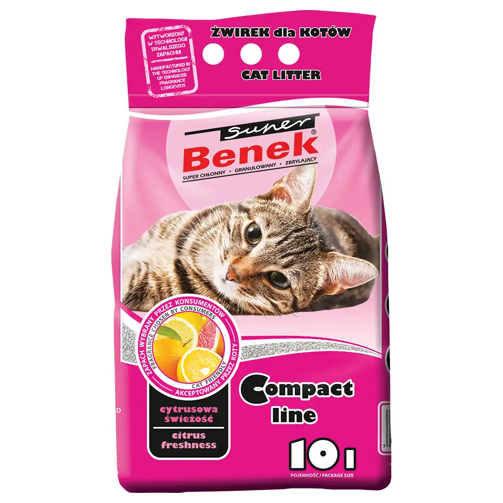Super Benek Compact arena aglomerante con olor a cítricos - 10 l