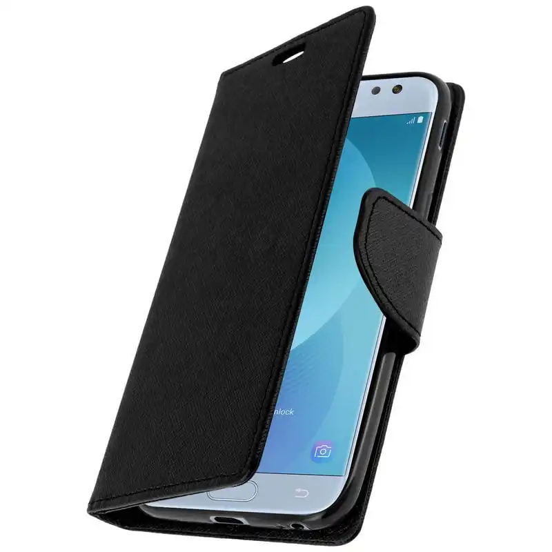 Avizar Fancy Style Funda Libro Negra para Samsung Galaxy J3 2017