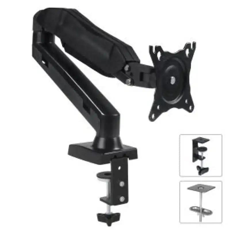 Maclean Mc-860 Soporte de Escritorio para Monitor 27" VESA 100x100 Max 8Kg Negro