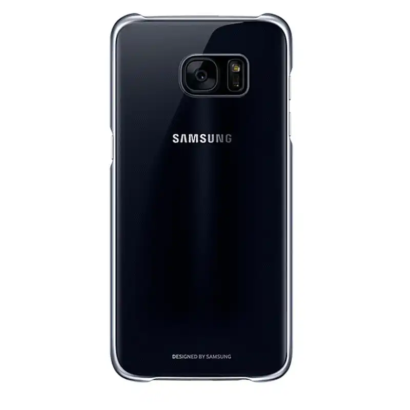 Samsung Funda Clear Cover Transparente y Negra para Samsung Galaxy S7 Edge