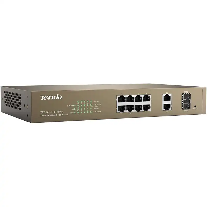 Tenda TEF1210P-8-150W Conmutador PoE Web Inteligente