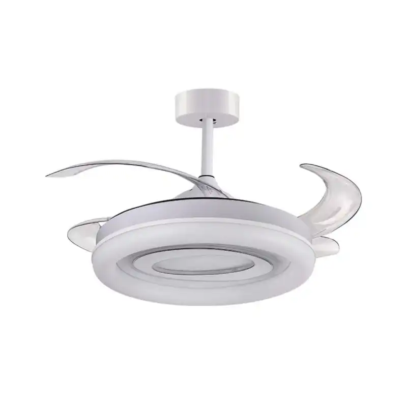 Bel Air Tebe Ventilador de Techo con Luz y Mando a Distancia 130W 130cm 4 Aspas Retráctiles Blanco