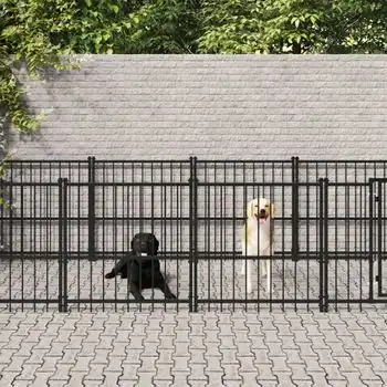 Perrera De Exterior | Jaula Para Perro | Parque Para Mascotas De Acero 16,89 M² Cfw783805