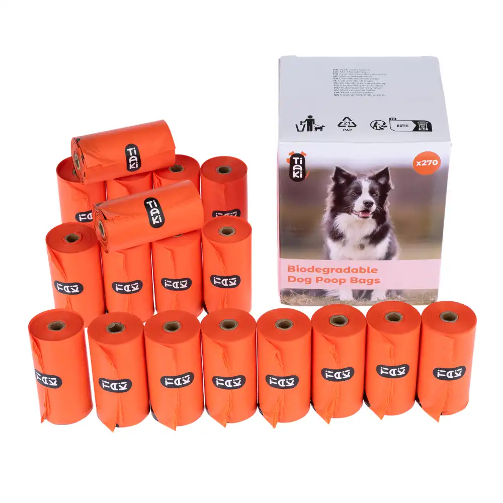 TIAKI Bolsas biodegradables para heces - 18 rollos de 15 bolsas cada uno