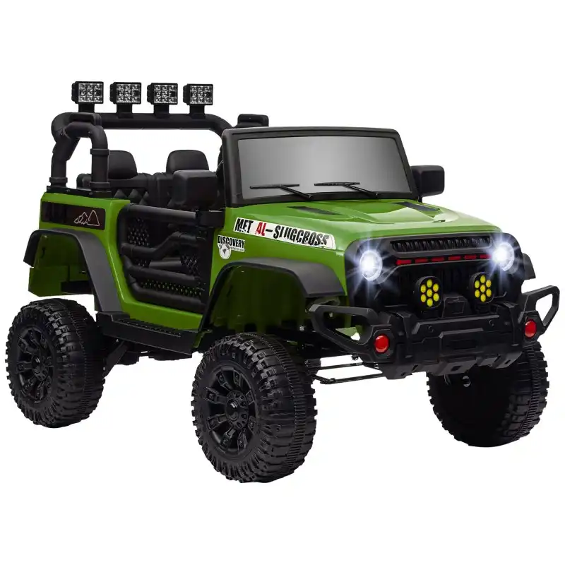 Aiyaplay Coche Eléctrico Para Niños De +3 Años Con Batería 12V Bluetooth Verde