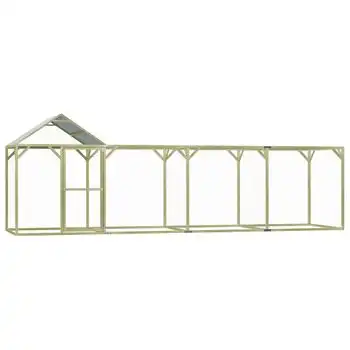 Jaula Gallinero Madera Impregnada Pino Y Acero 6x1,5x2 M Vidaxl