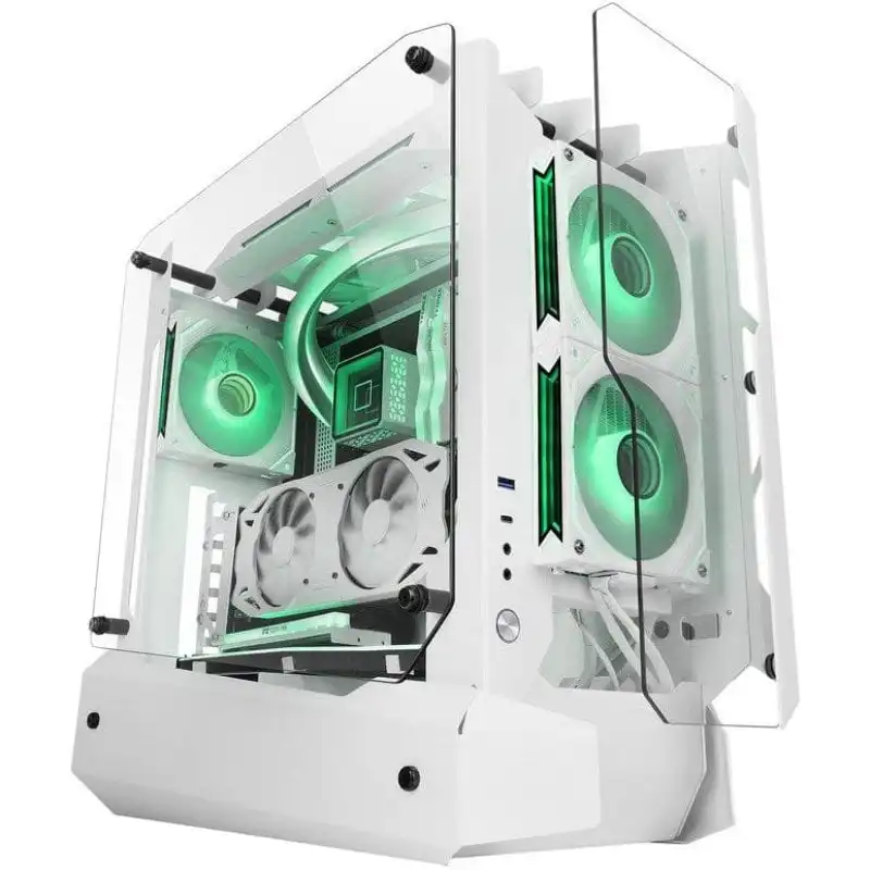 Mars Gaming MC-Edge Caja Gaming ATX Diseño Open Air Triple Cristal Templado USB-C USB 3.0 Blanco