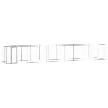Perrera De Exterior | Jaula Para Perro | Parque Para Mascotas De Acero Galvanizado Con Techo 26,62 M² Cfw783980