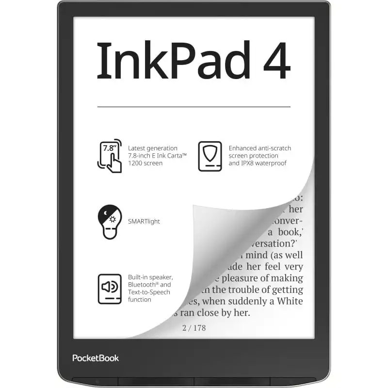 PocketBook InkPad 4 eReader 7.8" 32GB Plata