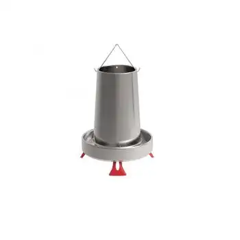 Tolva Metálica Galvanizada 20 Kg Con Patas Ø40x46 Cm
